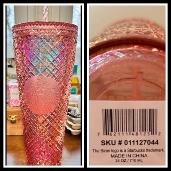 Starbucks 2021 Winter Holiday Tumbler Rose Jeweled 24 Ounce. New!